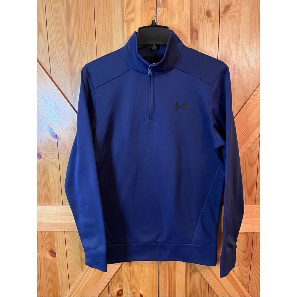 Under Armour 1/4 Zip Loose Fit Long Sleeve Shirt Navy Men's Size Small NWT (184